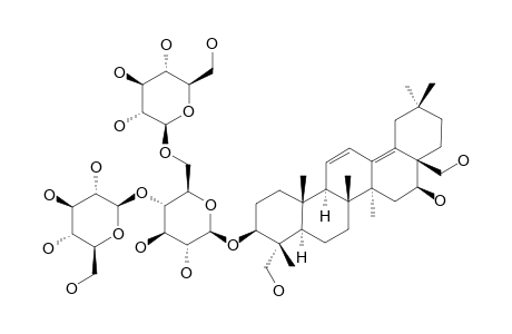 CLINOPODISIDE-A;#1;3-O-BETA-D-GLUCOPYRANOSYL-(1->6)-[BETA-D-GLUCOPYRANOSYL-(1->4)]-BETA-D-GLUCOPYRANOSYL-OLEAN-11,13(18)-DIENE-3-BETA,16-BETA,23,28-TETROL