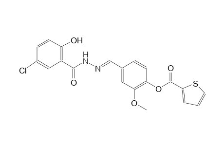 4-{(E)-[(5-chloro-2-hydroxybenzoyl)hydrazono]methyl}-2-methoxyphenyl 2-thiophenecarboxylate