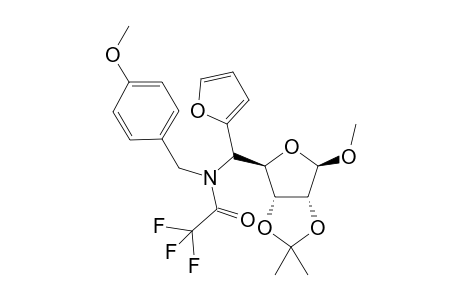 Methyl 5-Deoxy-5-(2-furyl)-2,3-isopropylidene-5-(trifluoroacetamido)-N-(p-methoxybenzyl).beta.,D-allo-1,4-pentofuranoside