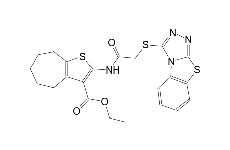 4H-cyclohepta[b]thiophene-3-carboxylic acid, 5,6,7,8-tetrahydro-2-[[([1,2,4]triazolo[3,4-b]benzothiazol-3-ylthio)acetyl]amino]-, ethyl ester