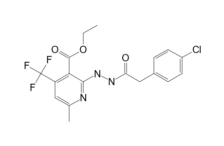 2-[N'-[2-(4-chlorophenyl)acetyl]hydrazino]-6-methyl-4-(trifluoromethyl)nicotinic acid ethyl ester
