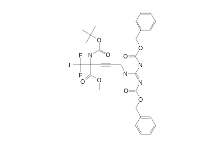 5-[bis(benzyloxycarbonylamino)methyleneamino]-2-(tert-butoxycarbonylamino)-2-(trifluoromethyl)pent-3-ynoic acid methyl ester