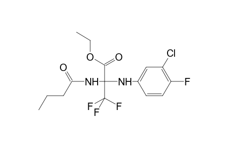 Ethyl 2-butanamido-2-[(3-chloro-4-fluorophenyl)amino]-3,3,3-trifluoropropanoate