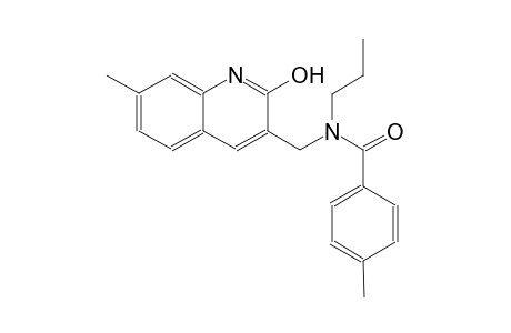 N-[(2-hydroxy-7-methyl-3-quinolinyl)methyl]-4-methyl-N-propylbenzamide