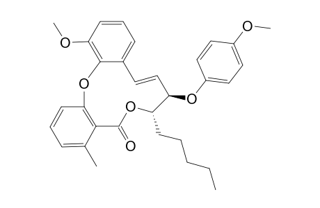 (E)-2-Pentyl-4-oxo-1-[p-methoxyphenoxy]-3,7-dioxa-5,6-(2'-methylbenzo)-8,9-(2"-methoxybenzo)cycloundec-10-ene