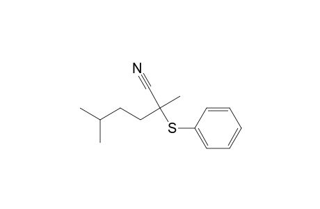 Hexanenitrile, 2,5-dimethyl-2-(phenylthio)-