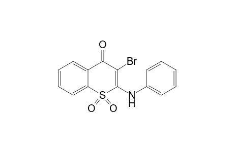 4H-1-Benzothiopyran-4-one, 3-bromo-2-(phenylamino)-, 1,1-dioxide