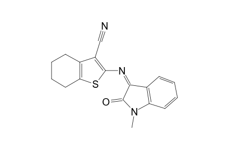 2-([(3Z)-1-Methyl-2-oxo-1,2-dihydro-3H-indol-3-ylidene]amino)-4,5,6,7-tetrahydro-1-benzothiophene-3-carbonitrile
