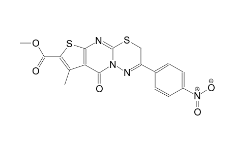 methyl 8-methyl-2-(4-nitrophenyl)-9-oxo-3H,9H-thieno[2',3':4,5]pyrimido[2,1-b][1,3,4]thiadiazine-7-carboxylate