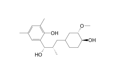 Phenol, 2-[1-hydroxy-3-(4-hydroxy-3-methoxycyclohexyl)-2-methylpropyl]-4,6-dimethyl-, [1.alpha.(1S*,2S*),3.alpha.,4.beta.]-