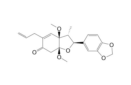 KADSURIN-A;REL-(3S,4R,7'S,8'R)-1-ALLYL-3,4-DIMETHOXY-7'-(3',4'-METHYLENEDIOXYPHENYL)-8'-METHYL-3,4,5,6,7',8'-HEXAHYDRO-6-OXOBENZOFURAN