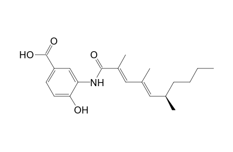 Benzoic acid, 4-hydroxy-3-[(2,4,6-trimethyl-1-oxo-2,4-decadienyl)amino]-, [R-(E,E)]-