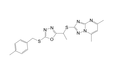 2-(1-(5-(4-methylbenzylthio)-1,3,4-oxadiazol-2-yl)-ethylthio)-5,7-dimethyl-1,2,4-triazolo[1,5-a]pyrimidine