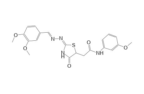 2-{(2E)-2-[(2E)-2-(3,4-dimethoxybenzylidene)hydrazono]-4-oxo-1,3-thiazolidin-5-yl}-N-(3-methoxyphenyl)acetamide