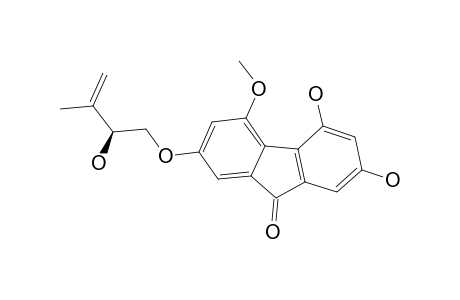 GRAMNIPHENOL_E;(S)-2,4-DIHYDROXY-7-(2-HYDROXY-3-METHYLBUT-3-ENYLOXY)-5-METHOXY-9-H-FLUOREN-9-ONE