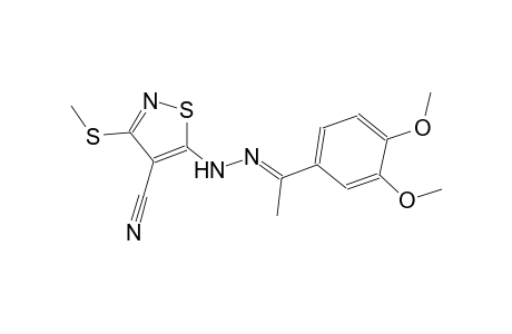 5-{(2E)-2-[1-(3,4-dimethoxyphenyl)ethylidene]hydrazino}-3-(methylsulfanyl)-4-isothiazolecarbonitrile