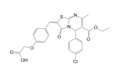 {4-[(E)-(5-(4-chlorophenyl)-6-(ethoxycarbonyl)-7-methyl-3-oxo-5H-[1,3]thiazolo[3,2-a]pyrimidin-2(3H)-ylidene)methyl]phenoxy}acetic acid
