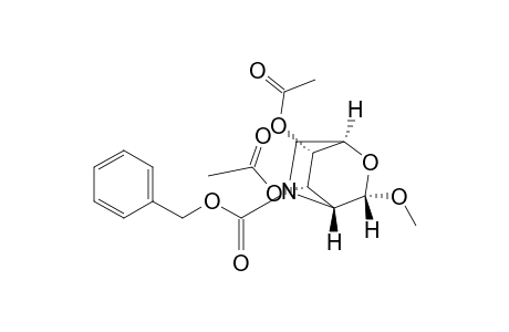 2-Oxa-5-azabicyclo[2.2.2]octane-5-carboxylic acid, 7,8-bis(acetyloxy)-3-methoxy-, phenylmethyl ester, [1R-(1.alpha.,3.alpha.,4.alpha.,7R*,8S*)]-
