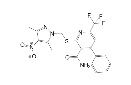 2-{[(3,5-dimethyl-4-nitro-1H-pyrazol-1-yl)methyl]sulfanyl}-4-phenyl-6-(trifluoromethyl)nicotinamide