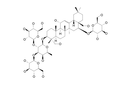 #7;PLEUROSAPONIN-G;3-O-BETA-D-GLUCOPYRANOSYL-(1->2)-BETA-D-GLUCOPYRANOSYL-(1->3)-BETA-D-FUCOPYRANOSYL-16-O-BETA-D-GLUCOPYRANOSYL-3-BETA,11-ALPHA,16-BETA,23,28-