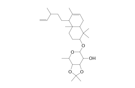 Labda-7,14-dien-13(r)-ol-.beta.-d-fucopyranoside 3,4-o-isopropylidene derivative