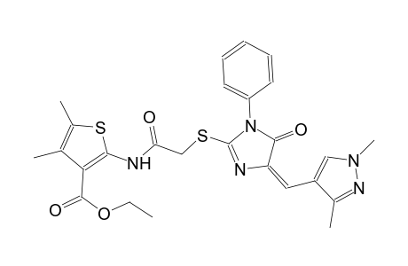 ethyl 2-{[({(4E)-4-[(1,3-dimethyl-1H-pyrazol-4-yl)methylene]-5-oxo-1-phenyl-4,5-dihydro-1H-imidazol-2-yl}sulfanyl)acetyl]amino}-4,5-dimethyl-3-thiophenecarboxylate