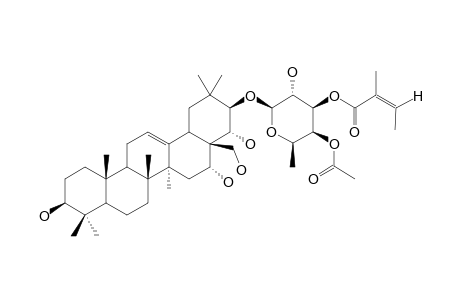 21-O-(4-O-Acetyl-3-O-angeloyl).beta.-D-fucopyranosyl-theasapogenol-B