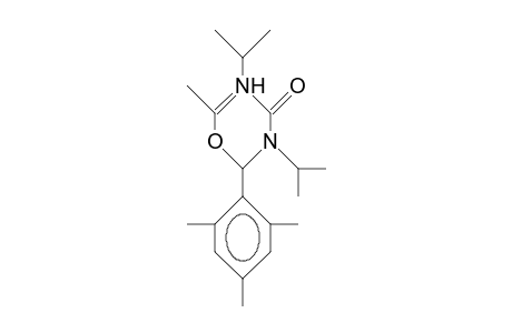 3,4-Dihydro-3,5-diisopropyl-6-methyl-4-oxo-2-(2,4,6-trimethyl-phenyl)-2H-1,3,5-oxadiazinium cation