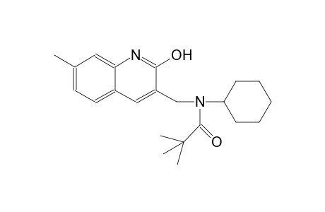 N-cyclohexyl-N-[(2-hydroxy-7-methyl-3-quinolinyl)methyl]-2,2-dimethylpropanamide