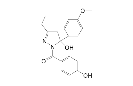 3-Ethyl-1-(4-hydroxybenzoyl)-5-(4-methoxyphenyl)-4,5-dihydro-1H-pyrazol-5-ol