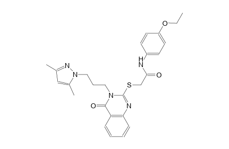 2-({3-[3-(3,5-dimethyl-1H-pyrazol-1-yl)propyl]-4-oxo-3,4-dihydro-2-quinazolinyl}sulfanyl)-N-(4-ethoxyphenyl)acetamide