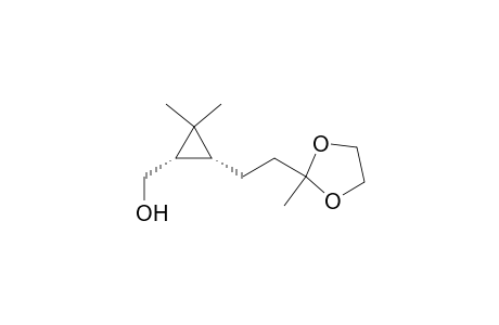 Cyclopropanemethanol, 2,2-dimethyl-3-[2-(2-methyl-1,3-dioxolan-2-yl)ethyl]-, (1S-cis)-