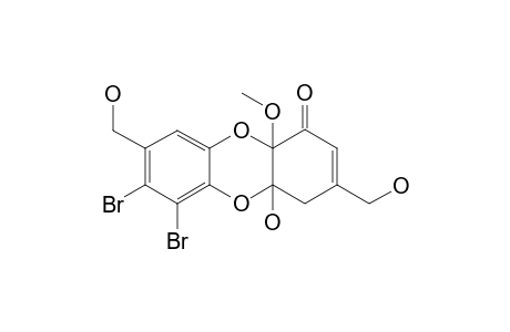 REL-(4AS*,10AR*)-(+/-)-6,7-DIBROMO-4A-HYDROXY-3,8-DIHYDROXYMETHYL-10A-METHOXY-1,4,4A,10A-TETRAHYDRODIBENZO-[B,E]-[1,4]-DIOXIN-1-ONE