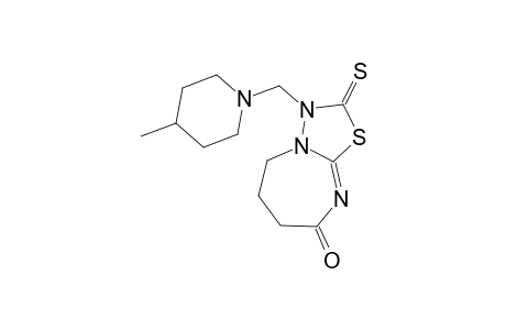 3-[(4-methyl-1-piperidinyl)methyl]-2-thioxo-2,3,6,7-tetrahydro[1,3,4]thiadiazolo[3,2-a][1,3]diazepin-8(5H)-one