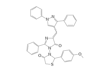 E,Z-3-(4-(1,3-diphenyl-1H-pyrazol-4-yl)methylene-5-oxo-2-phenyl-4,5-dihydro-1H-imidazol-1-yl)-2-(4-methoxyphenyl) thiazolidin-4-one