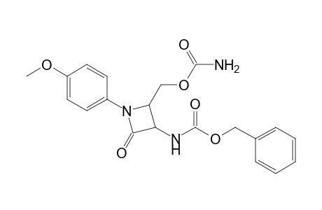 3-[(Benzyloxycarbonyl)amino]-4-[(carbamoyl)oxymethyl]-1-(4'-methoxyphenyl)-2-azetidinone