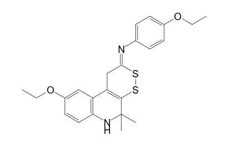 5,5-dimethyl-9-ethoxy-2-[(p-ethoxyphenyl)imino]-1,2,5,6-tetrahydro-o-dithiino[3,4-c]quinoline