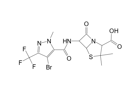 6-({[4-bromo-1-methyl-3-(trifluoromethyl)-1H-pyrazol-5-yl]carbonyl}amino)-3,3-dimethyl-7-oxo-4-thia-1-azabicyclo[3.2.0]heptane-2-carboxylic acid