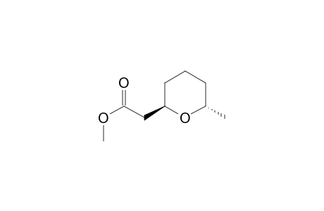 2H-Pyran-2-acetic acid, tetrahydro-6-methyl-, methyl ester, trans-