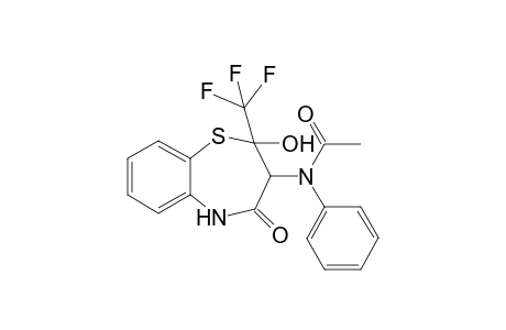 2-Hydroxy-2-trifluoromethyl-3-[N-phenyl-N-acetylamido]-1,5-benzothiazepine-4-one