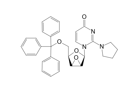 1-(2,3-O-Anhydro-5-O-trityl-.beta.-D-lyxofuranosyl)-2-pyrrolidino-4-pyrimidone