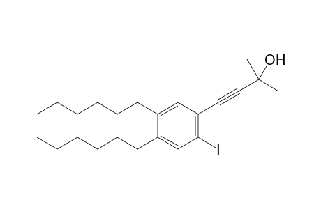 1-(2-Hydroxy-2-methyl-3-butynyl)-4,5-di-n-hexyl-2-iodobenzene