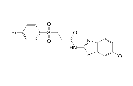 propanamide, 3-[(4-bromophenyl)sulfonyl]-N-(6-methoxy-2-benzothiazolyl)-