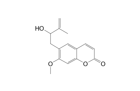 2H-1-Benzopyran-2-one, 6-(2-hydroxy-3-methyl-3-butenyl)-7-methoxy-