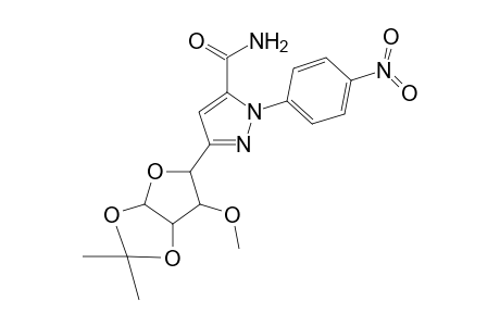 3-(6-Methoxy-2,2-dimethyltetrahydrofuro[2,3-d][1,3]dioxol-5-yl)-1-(4-nitrophenyl)-1H-pyrazole-5-carboxamide