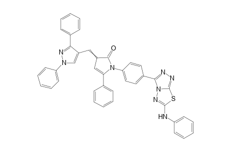 3-((1,3-diphenyl-1H-pyrazol-4-yl)methylene)-5-phenyl-1-(4-(6-(phenylamino)-[1,2,4]triazolo[3,4-b][1,3,4]thiadiazol-3-yl)phenyl)-1H-pyrrol-2(3H)-one