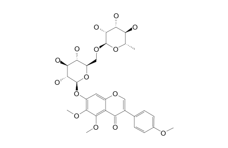 4',5,6-TRIMETHOXYISOFLAVONE-7-O-ALPHA-L-RHAMNOPYRANOSYL-(1->6)-BETA-D-GLUCOPYRANOSIDE