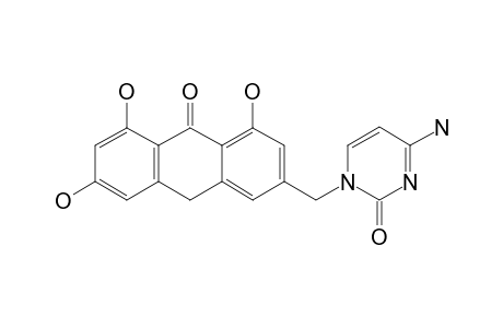 4-AMINO-1-[(4,5,7-TRIHYDROXY-10-OXO-9,10-DIHYDROANTHRACEN-2-YL)-METHYL]-PYRIMIDIN-2(1H)-ONE