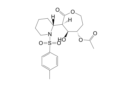 (3RS,4SR,5SR)-5-Acetoxy-4-hydroxy-3-[(2RS)-N-tosylpiperidin-2-yl]oxpan-2-one