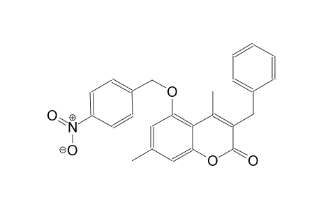 2H-1-benzopyran-2-one, 4,7-dimethyl-5-[(4-nitrophenyl)methoxy]-3-(phenylmethyl)-